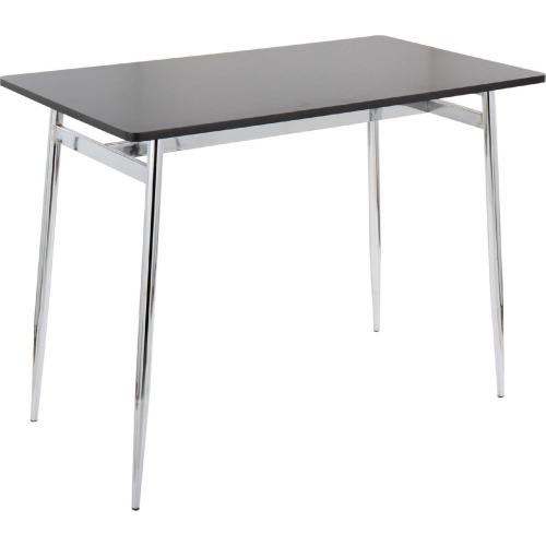 Marcel Counter Dining Table in Chrome & Black Wood